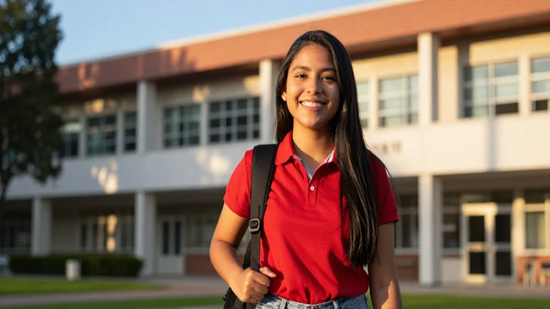 Estudiante mexicano exitoso, campus vibrante y cinematográfico