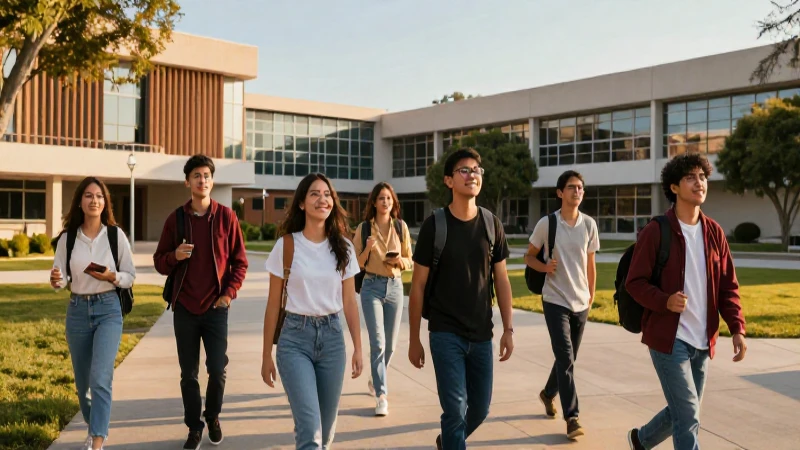 Estudiantes universitarios triunfan en campus vibrante