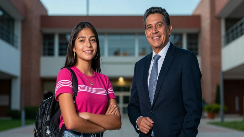 Joven vibrante y académico moderno en universidad