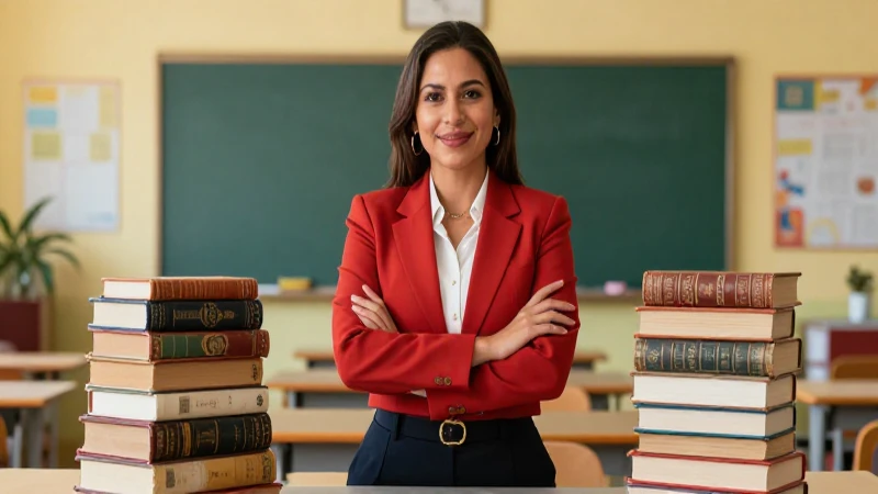 Educador mexicano en un ambiente de estudio dinámico