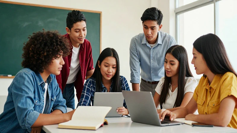 Colaboración estudiantil mexicana vibrante y moderna