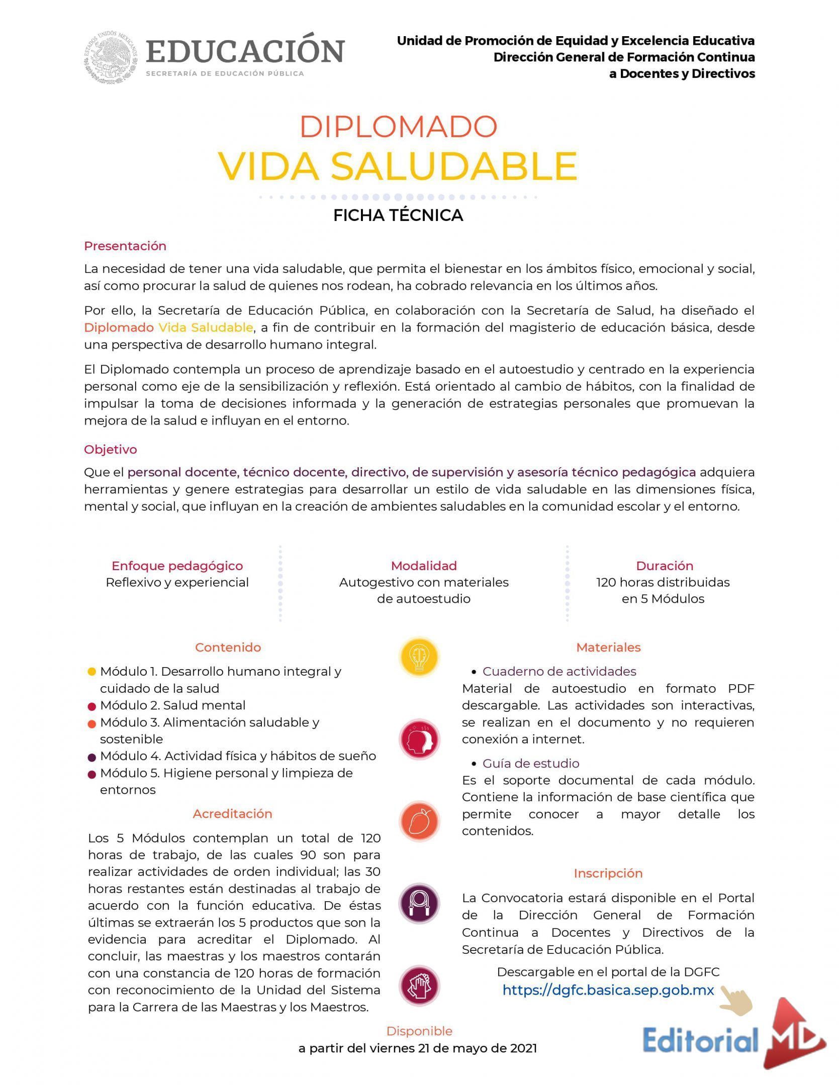 Diplomado de vida saludable de la SEP: información y acceso