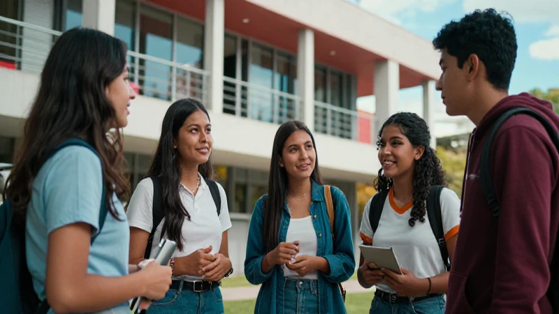 Estudiantes mexicanos colaboran en universidad moderna y vibrante