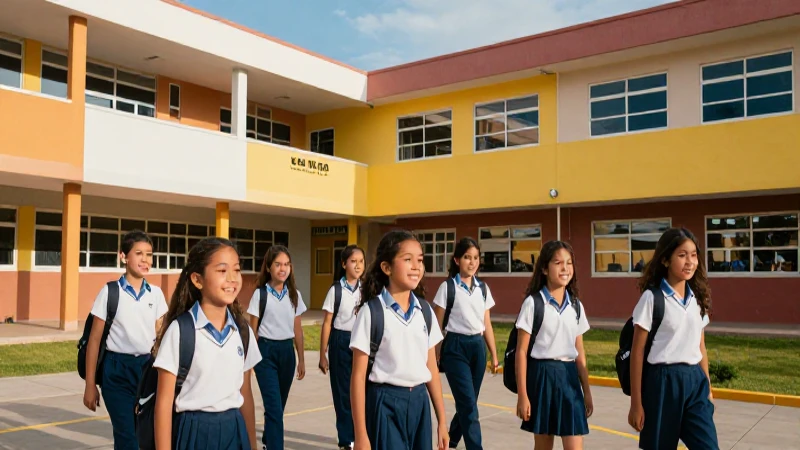 Escuela primaria Leona Vicario, campus moderno y soleado