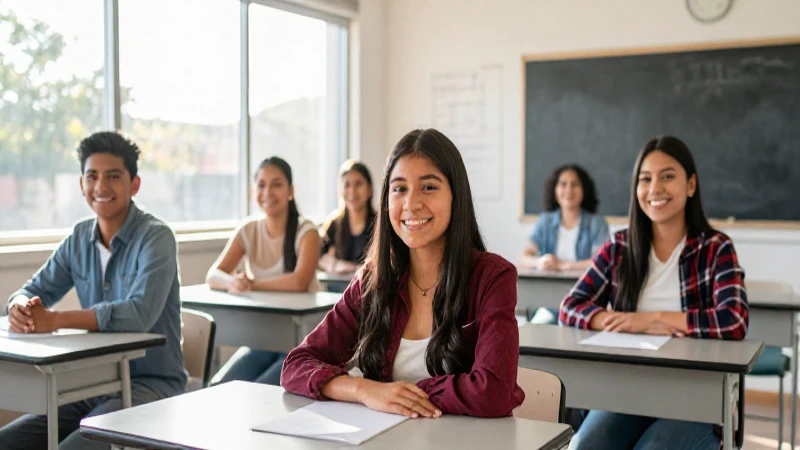 Sonrisas mexicanas en aula moderna