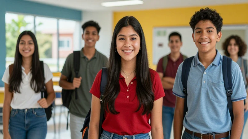 Estudiantes mexicanos en campus vibrante
