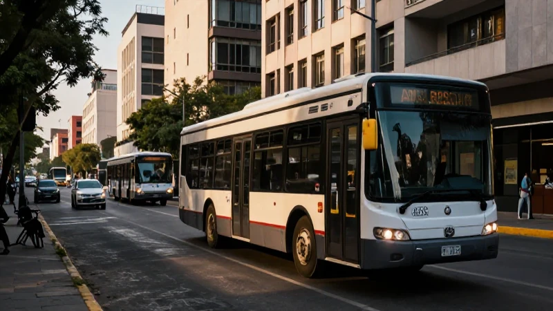 Escena urbana de transporte moderno y vibrante