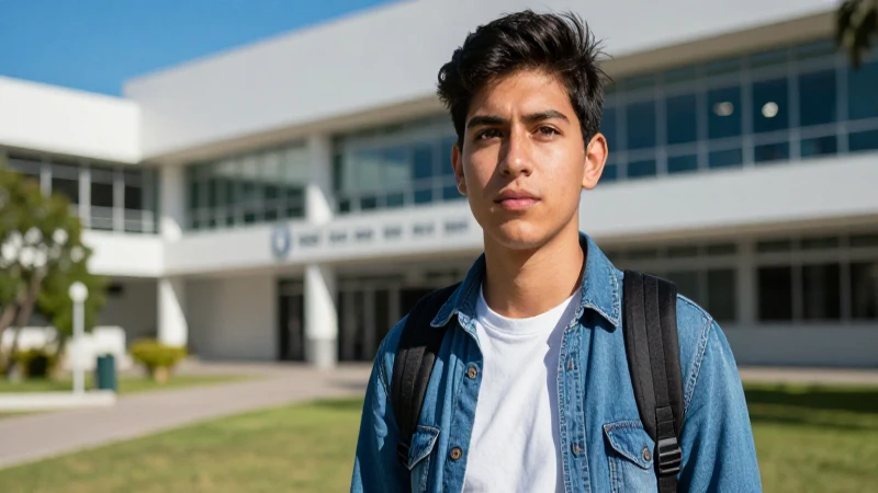 Estudiante mexicano brillante en universidad