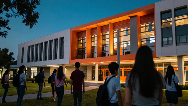 Campus universitario moderno con alta calidad visual