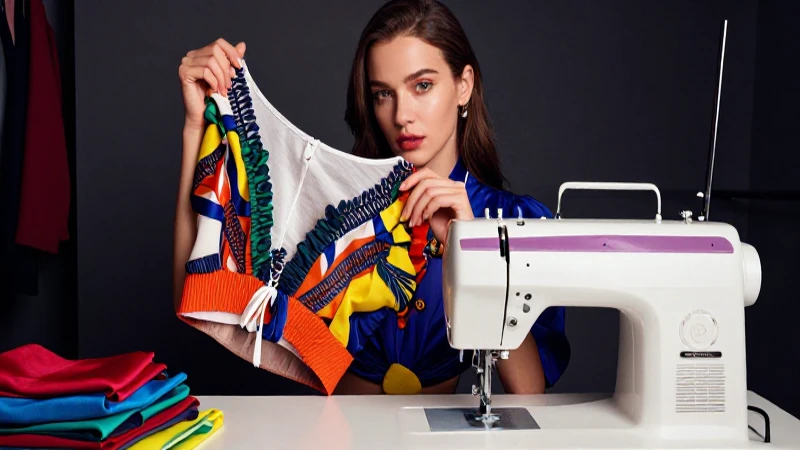 Joven modista creativa con estilo en su taller