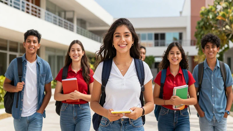 Estudiantes felices y éxito en la educación