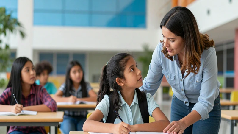 Imagen profesional: adulto guía estudiante mexicano