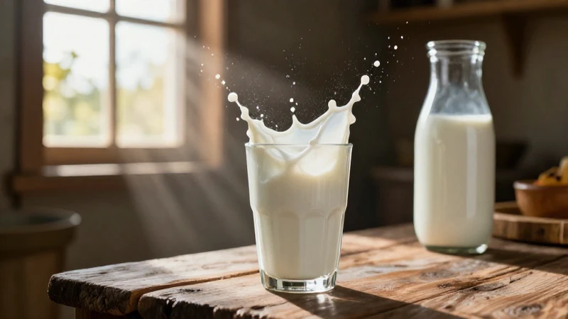 Leche fresca orgánica en un entorno rústico