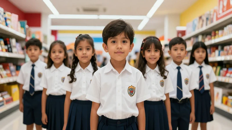 Niños mexicanos en tienda con estilo moderno