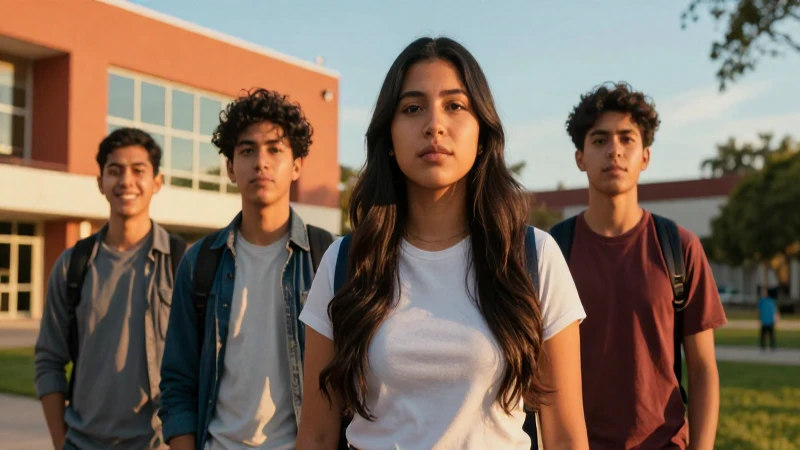 Estudiante mexicano universitario con ambiente vibrante
