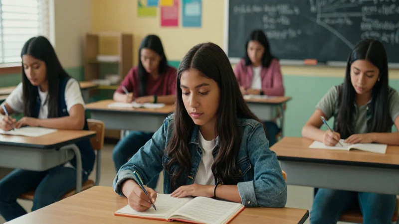 Estudiantes mexicanos en aula vibrante, estilo cinematográfico