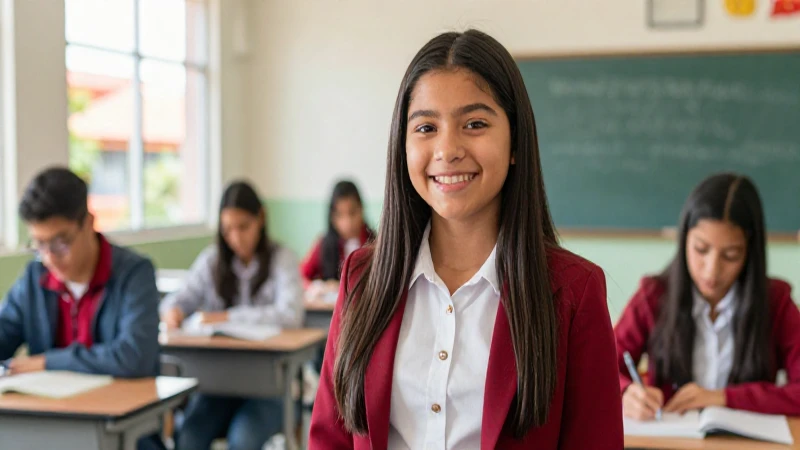 Estudiante mexicano exitoso en un ambiente inspirador