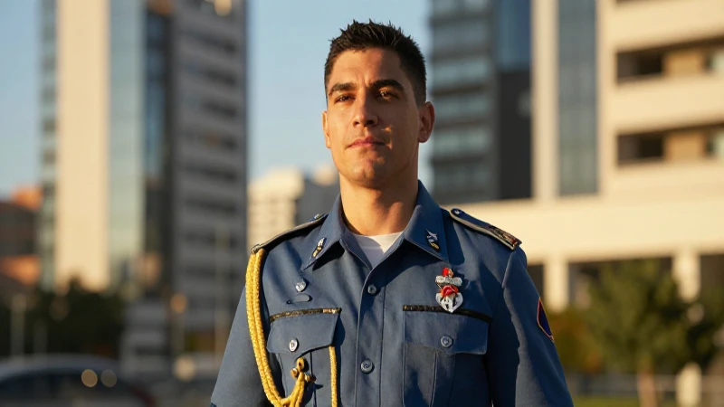 Guardia española confiada al atardecer