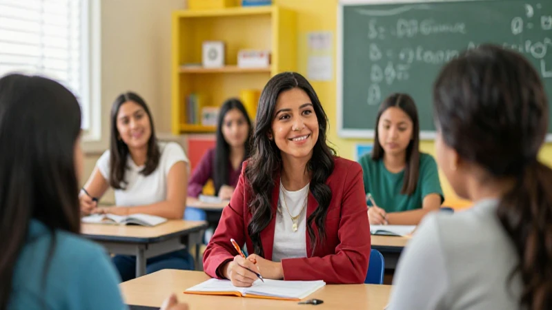 Maestras mexicanas y alumnos en clase vibrante