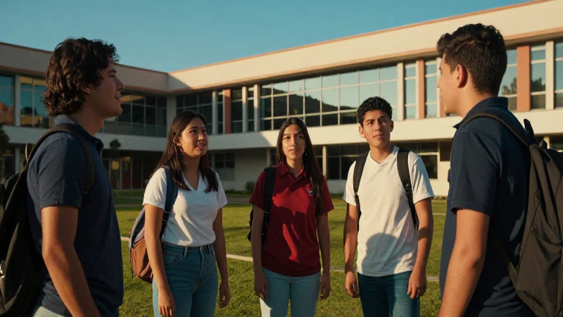 Estudiantes mexicanos en campus universitario dinámico