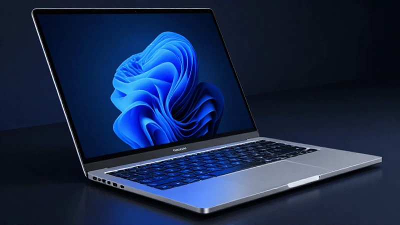 Laptop moderna azul con detalles fotográficos