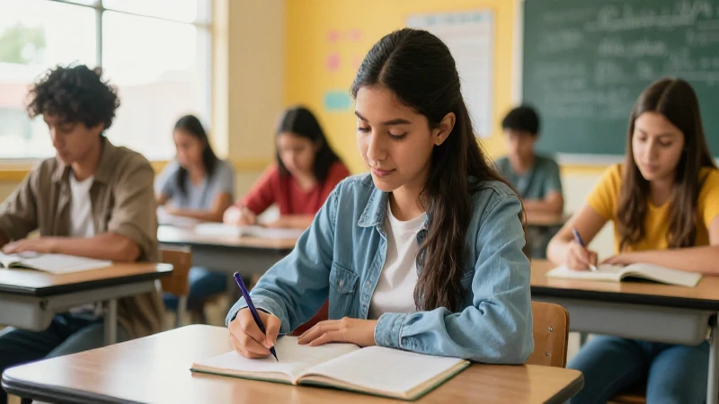 Joven estudiante mexicano dinámico en aula