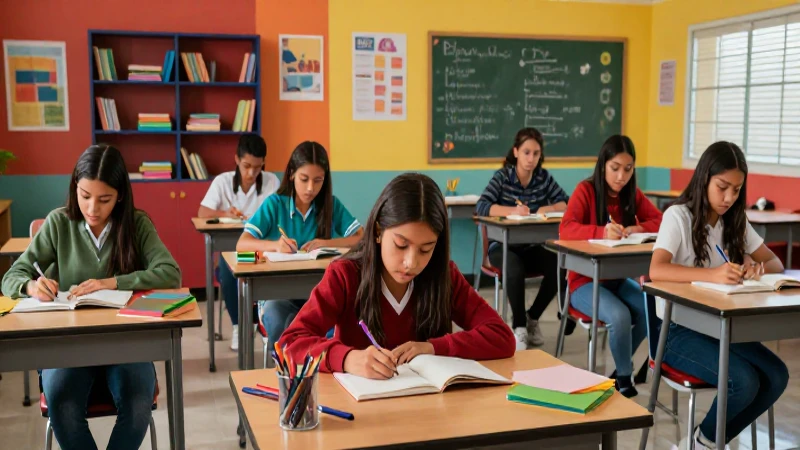 Estudiantes mexicanos en un aula vibrante y exitosa