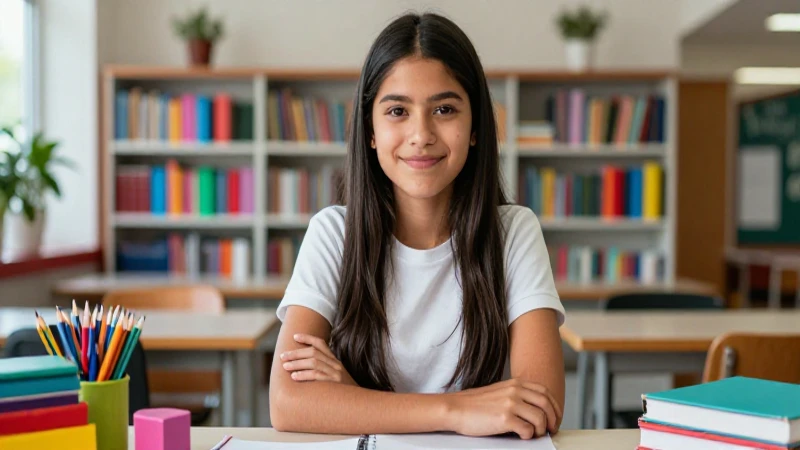 Estudiante mexicano sonriente en campus moderno