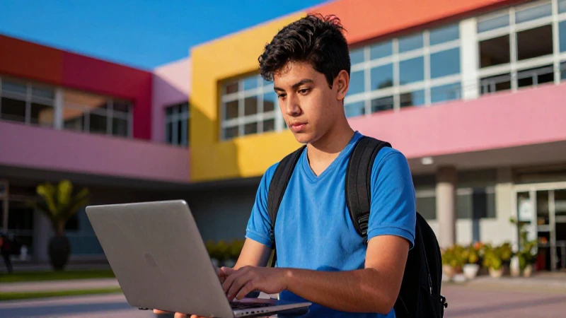 Joven mexicano, campus vibrante y cinematográfico
