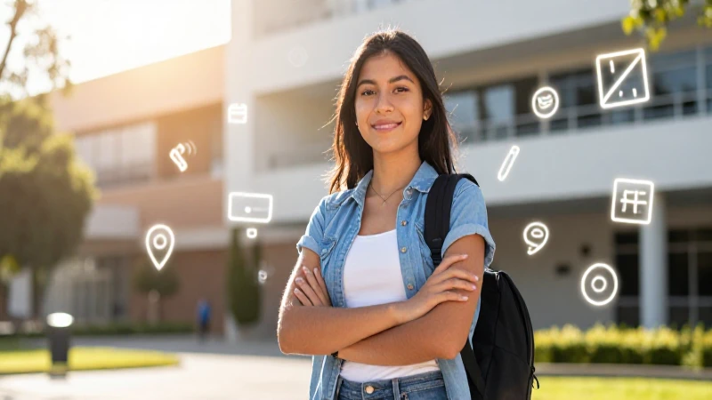 Estudiante mexicano exitoso bajo luz cálida