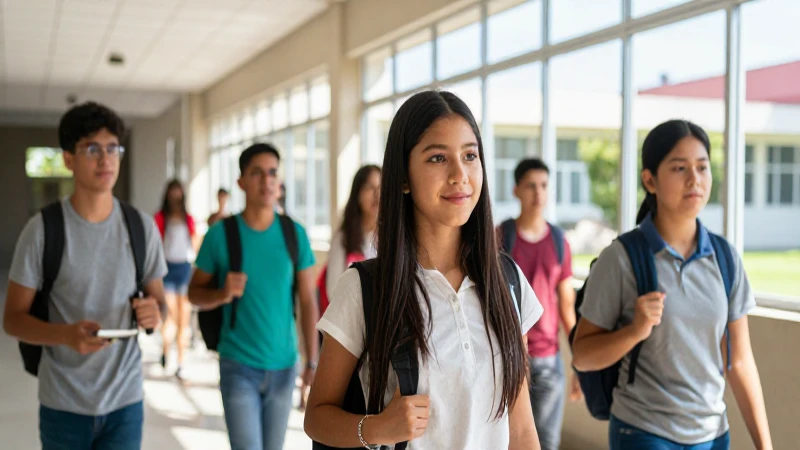 Estudiantes mexicanos en campus universitario vibrante y profesional