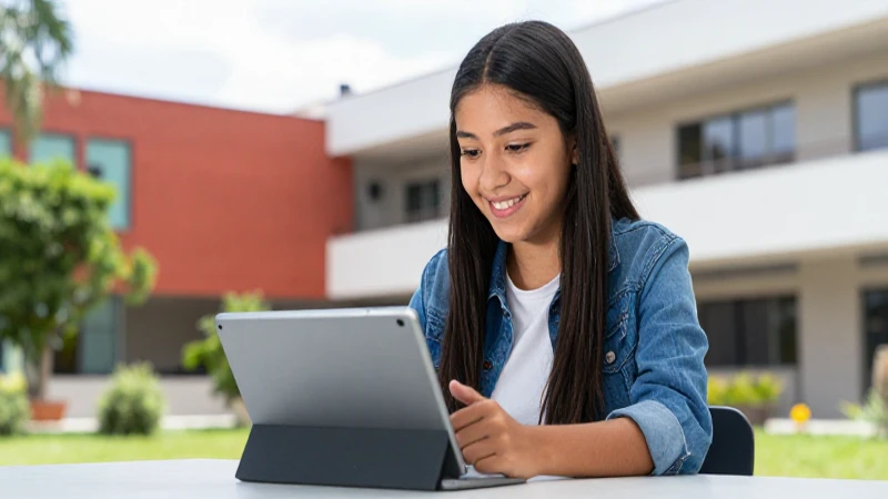 Joven mexicano estudiando educación a distancia