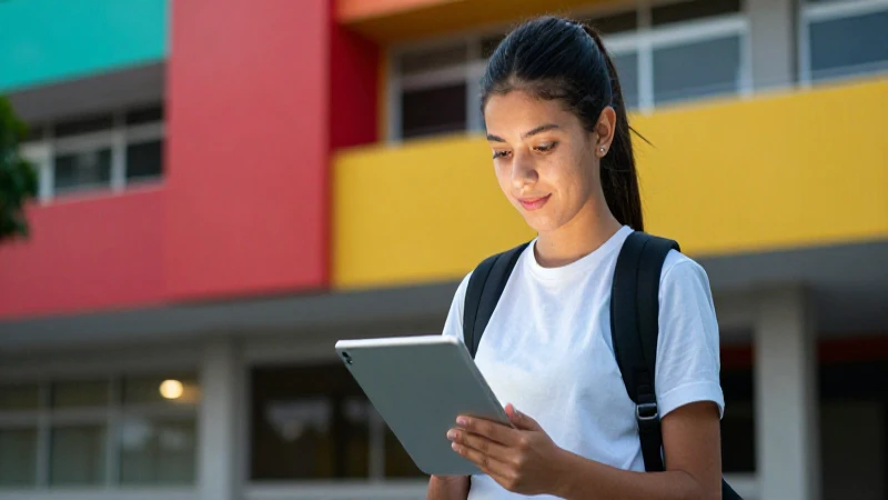 Joven estudiante mexicano en un campus moderno