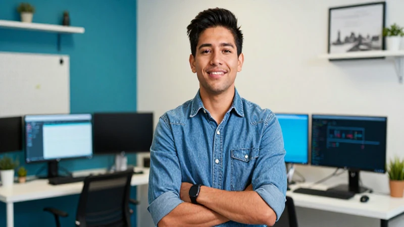 Joven emprendedor mexicano, moderno y vibrante