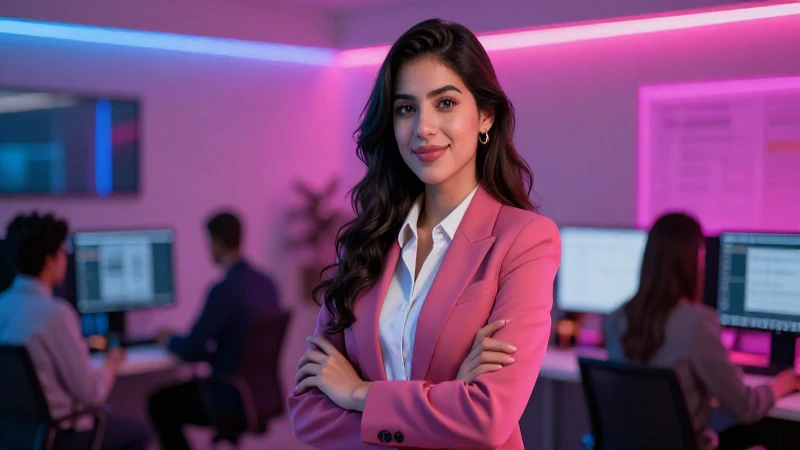 Estudiante mexicana exitosa en entorno corporativo
