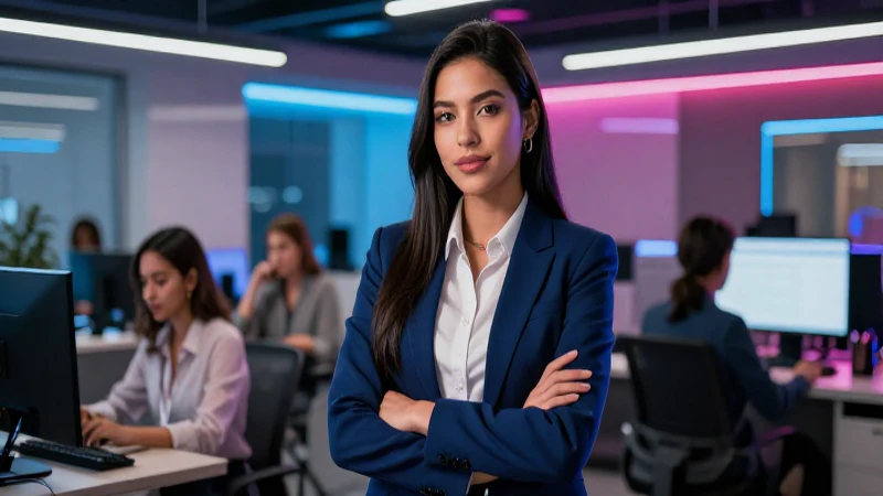 Estudiante ambicioso de México en oficina profesional
