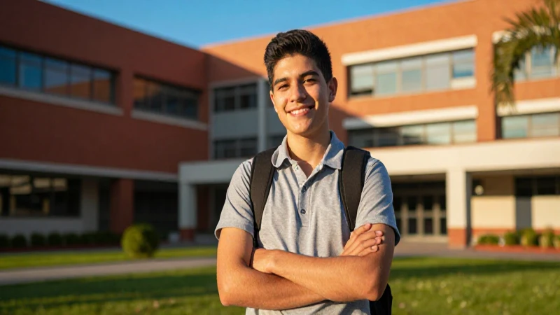 Estudiante mexicano universitario en hora dorada