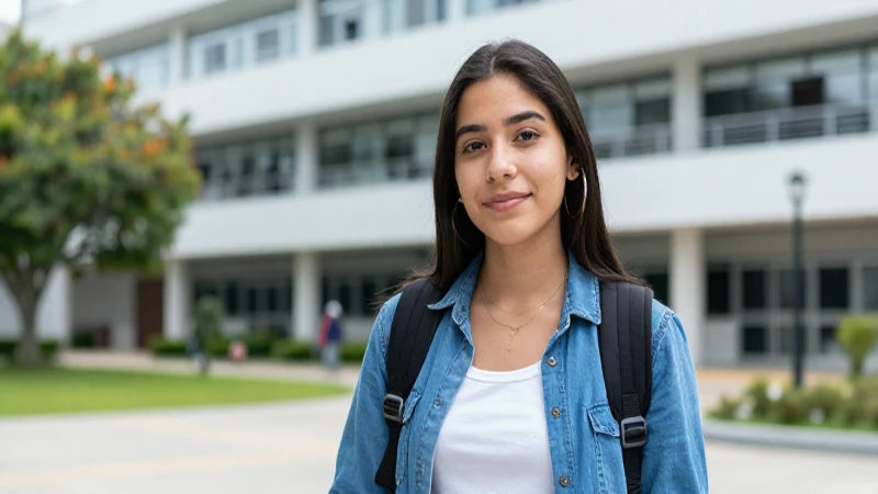 Retrato vibrante de estudiante mexicana universitaria