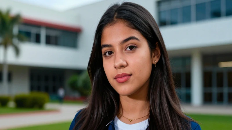 Retrato vibrante de una estudiante mexicana
