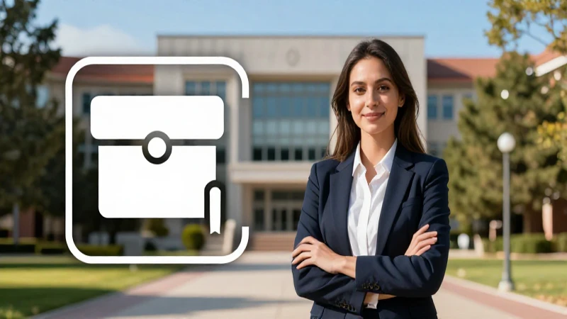 Educador enfocado en campus universitario hiperrealista