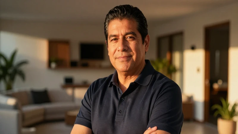 Profesional mexicano en luz dorada y moderna