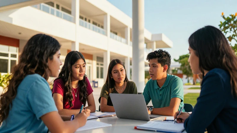 Estudiantes mexicanos colaboran en campus moderno y vibrante