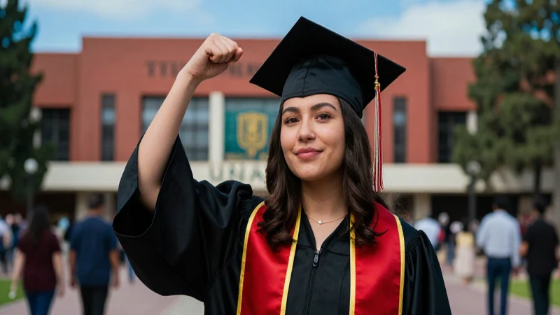 Graduado orgulloso celebrando su logro en UNAM