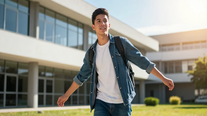 Estudiante mexicano brillante ante un futuro moderno