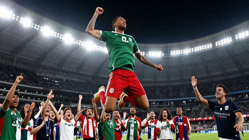 Jubilante mexicano celebra en estadio con multitud
