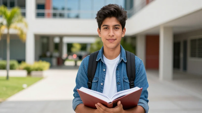 Retrato profesional de estudiante mexicano brillante
