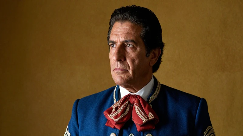 Retrato épico y dramático de hombre mexicano histórico