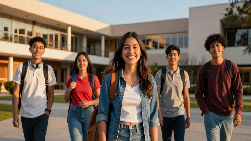 Estudiante mexicano sonriente en campus universitario