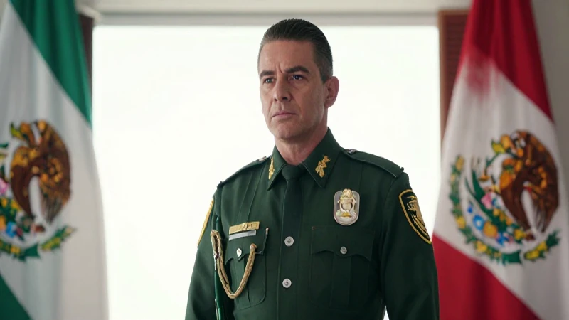 Imponente oficial mexicano en escena de éxito