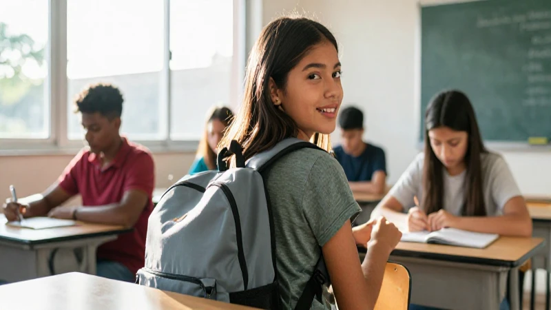 Estudiante mexicano en clase con luz dramática